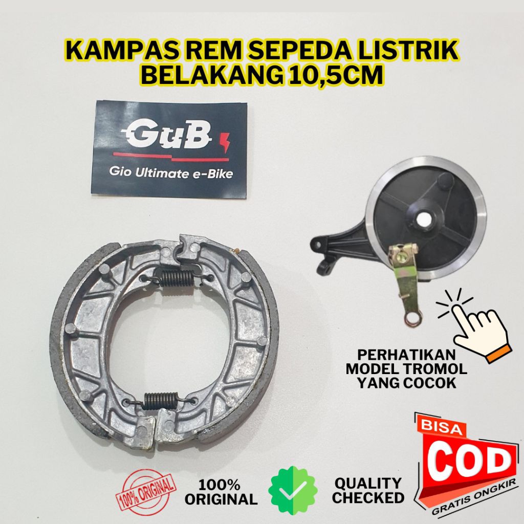 Jual Brake Pad Kampas Rem Tromol Sepeda Listrik Belakang 10.5cm ...