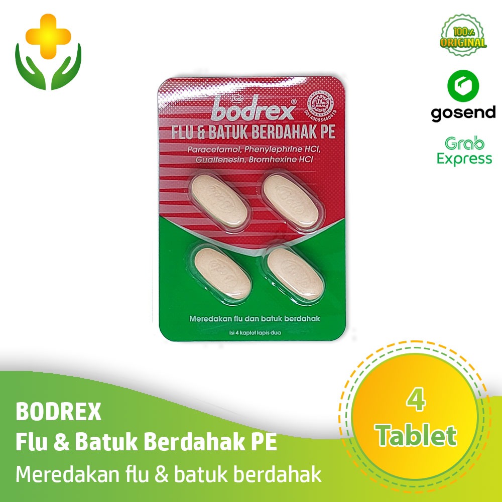 Jual Bodrex Flu & Batuk Berdahak 4 Kaplet - Obat Flu Batuk Pilek Demam ...