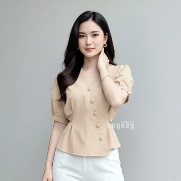 ROLITA Blouse Atasan Wanita Wolfis Premium Asimetris Elegan Blouse Wanita Fit To L