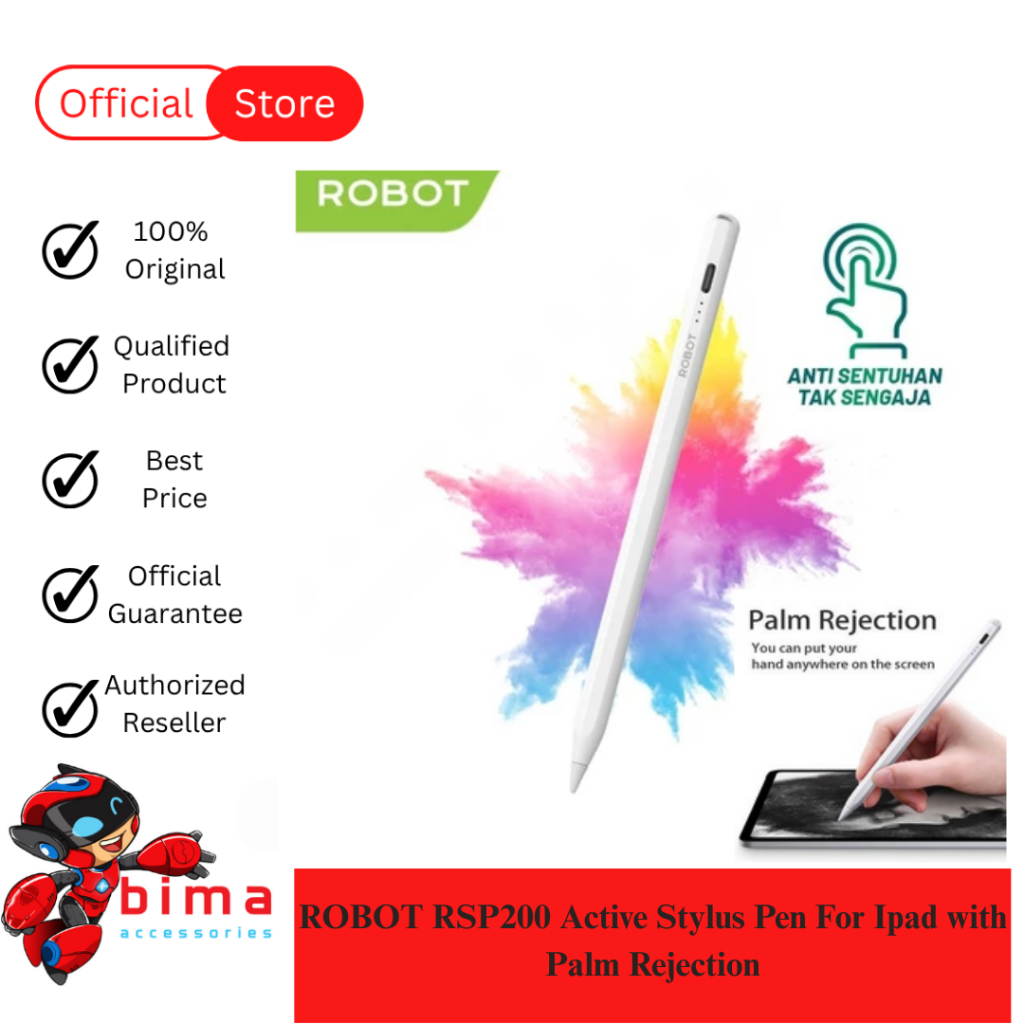 Jual ROBOT RSP200 Active Stylus Pen For Ipad with Palm Rejection ...