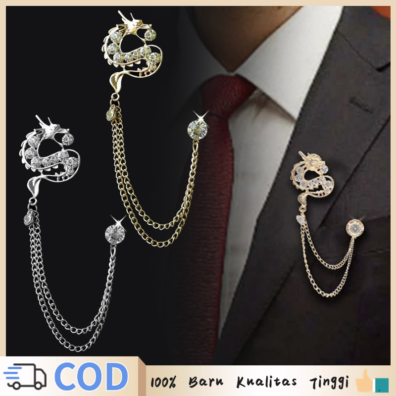 Jual Lapel Pin Pin Rantai Jas Bros Naga Jas Lapel Pin Metal Dragon Pin ...