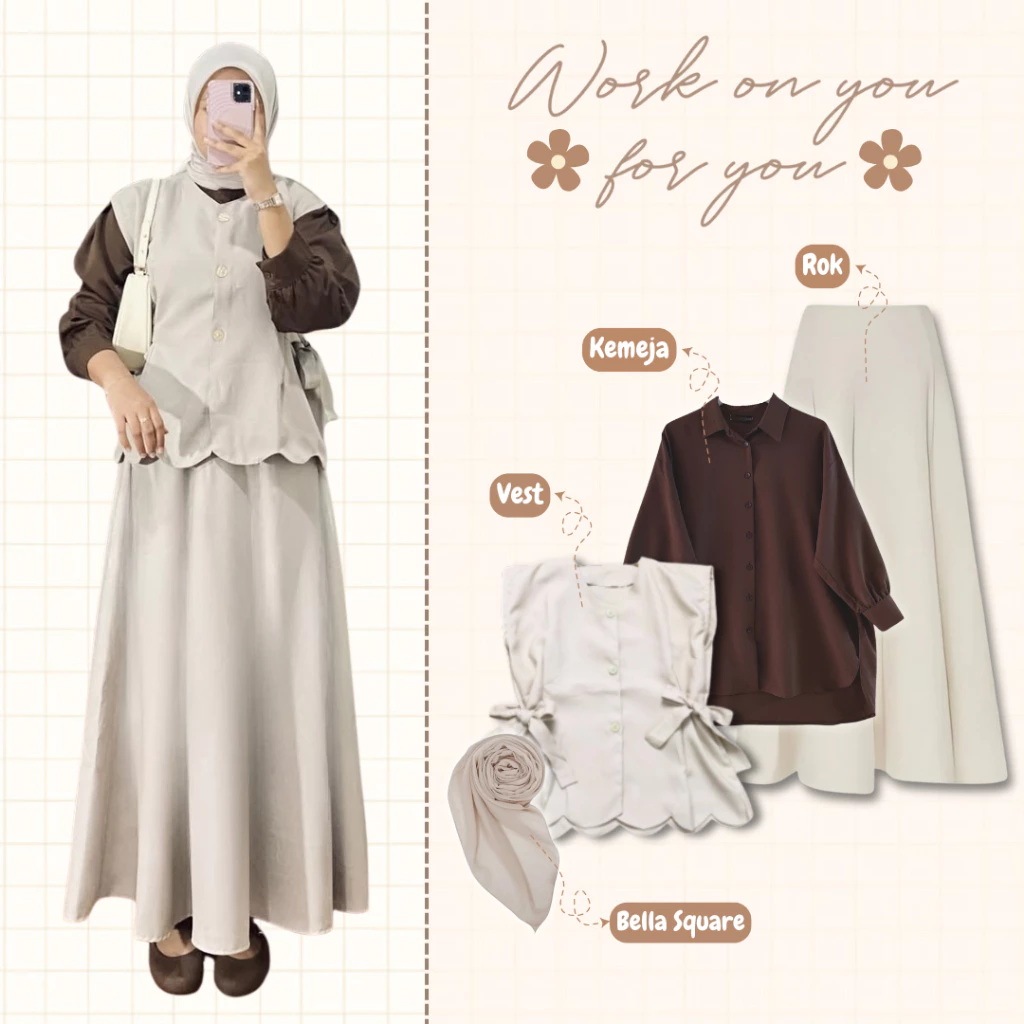 Setelan Baju Remaja 4in1 Kekinian Sola Outfit