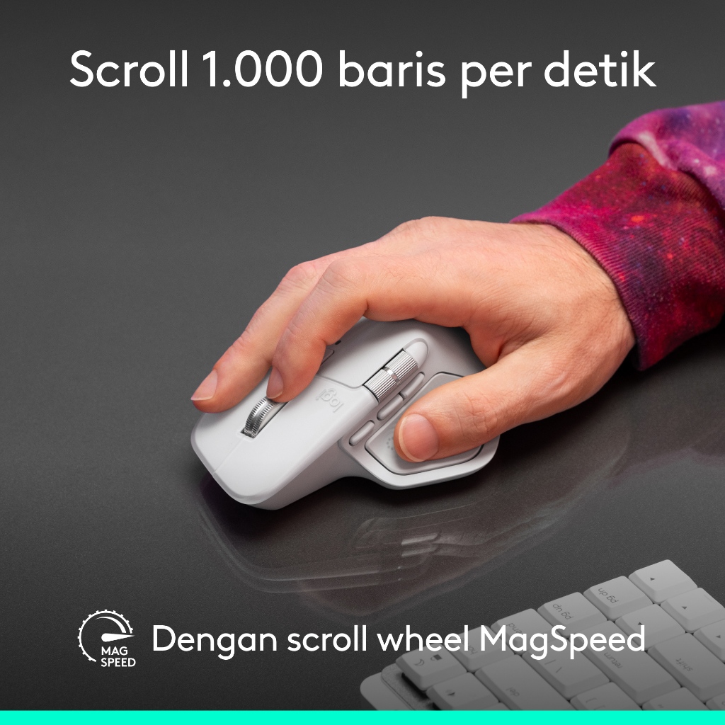Logitech MX Master 4 - FOR MAC, Mouse Wireless Ergonomis dengan Feedback Haptik Berkinerja Tinggi, Scrolling Ultra Cepat, Pengisian Daya USB-C, Blueto (5)