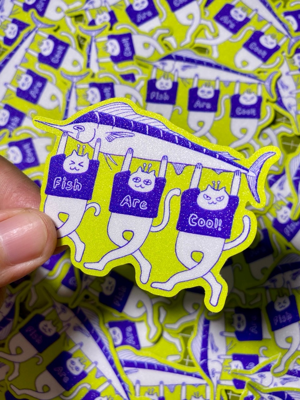 Jual Lameloen's Fish Tank Friends - Fish Are Cool Diecut Sticker ...