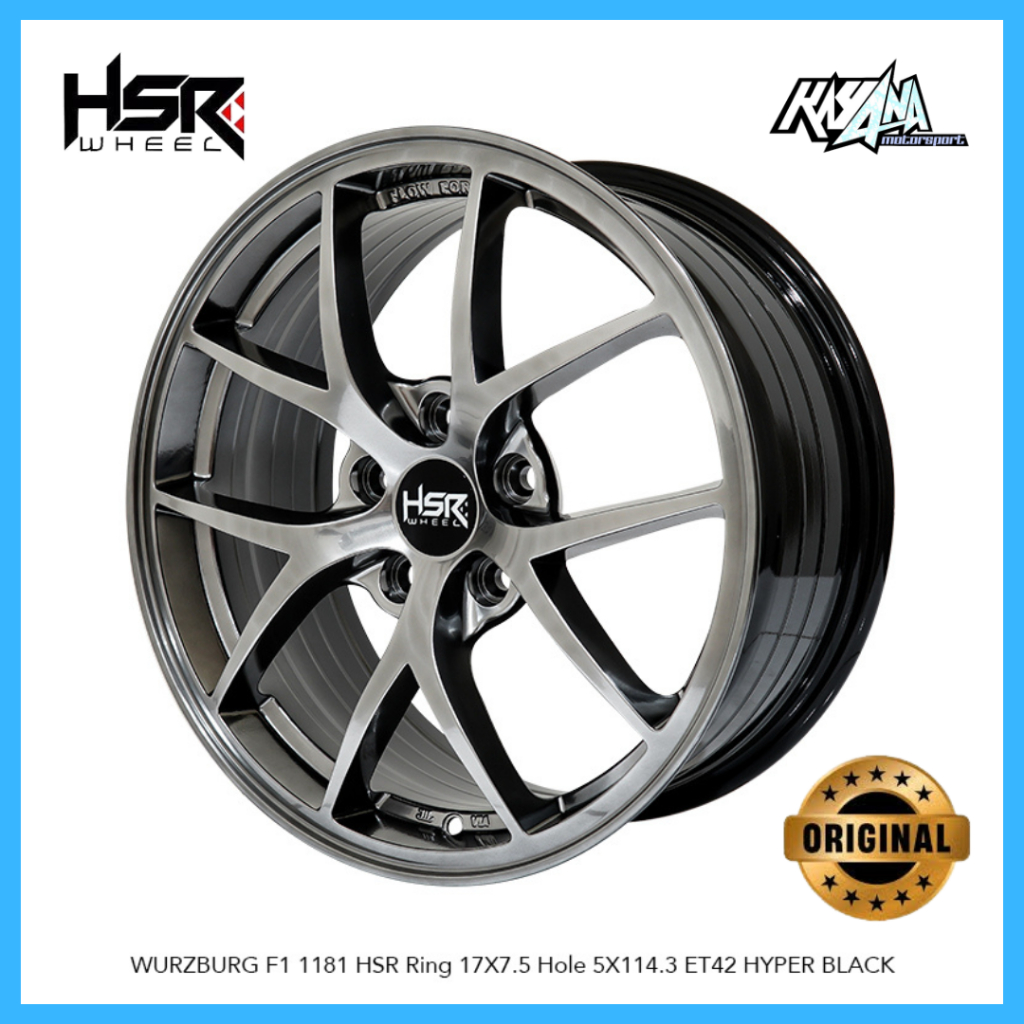 Jual Velg Mobil Ring 17 Velg HSR WURZBURG F1 Black Chrome Untuk Zenix ...