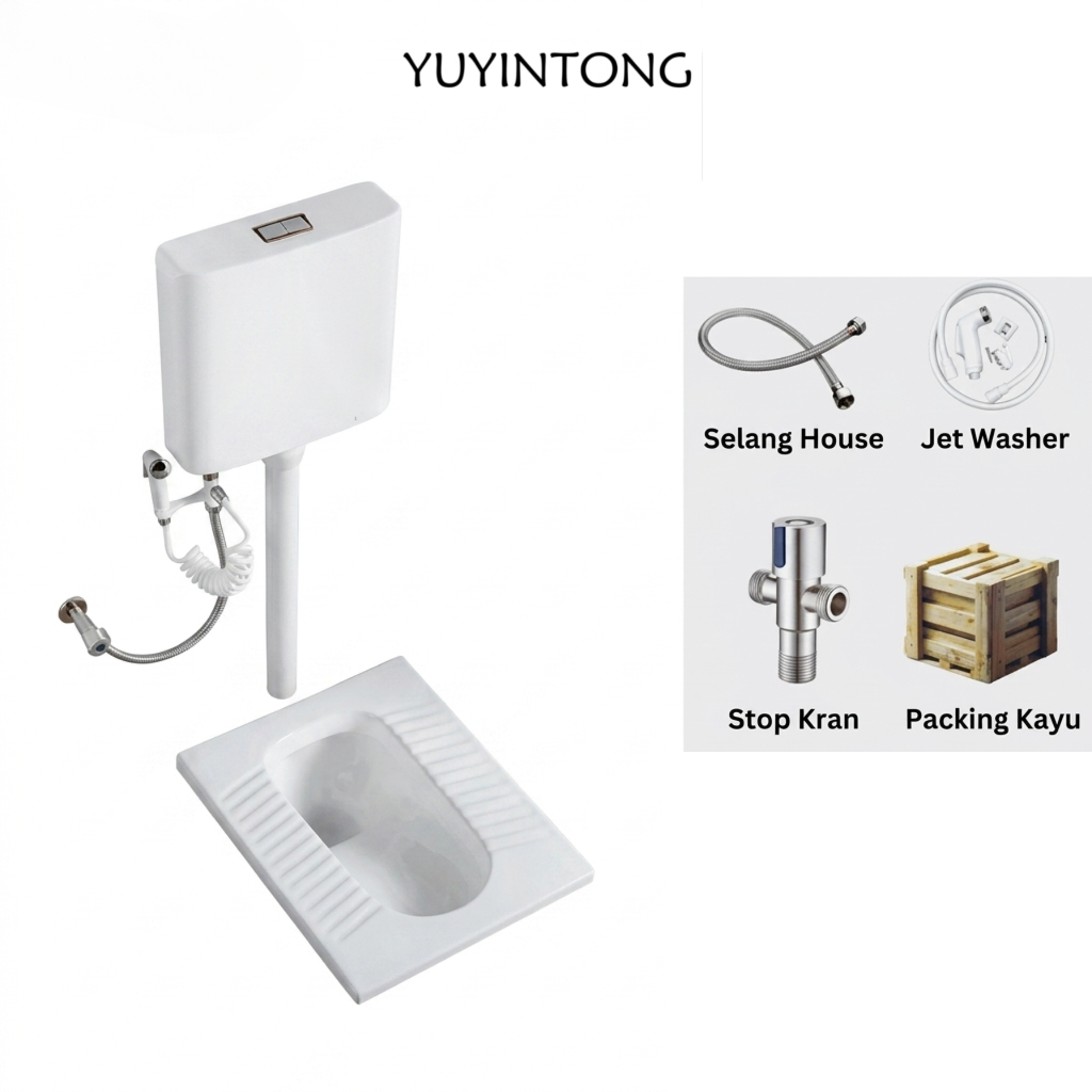 YUYINTONG Closet Jongkok 1 Set Watertank Dan Jet Washer