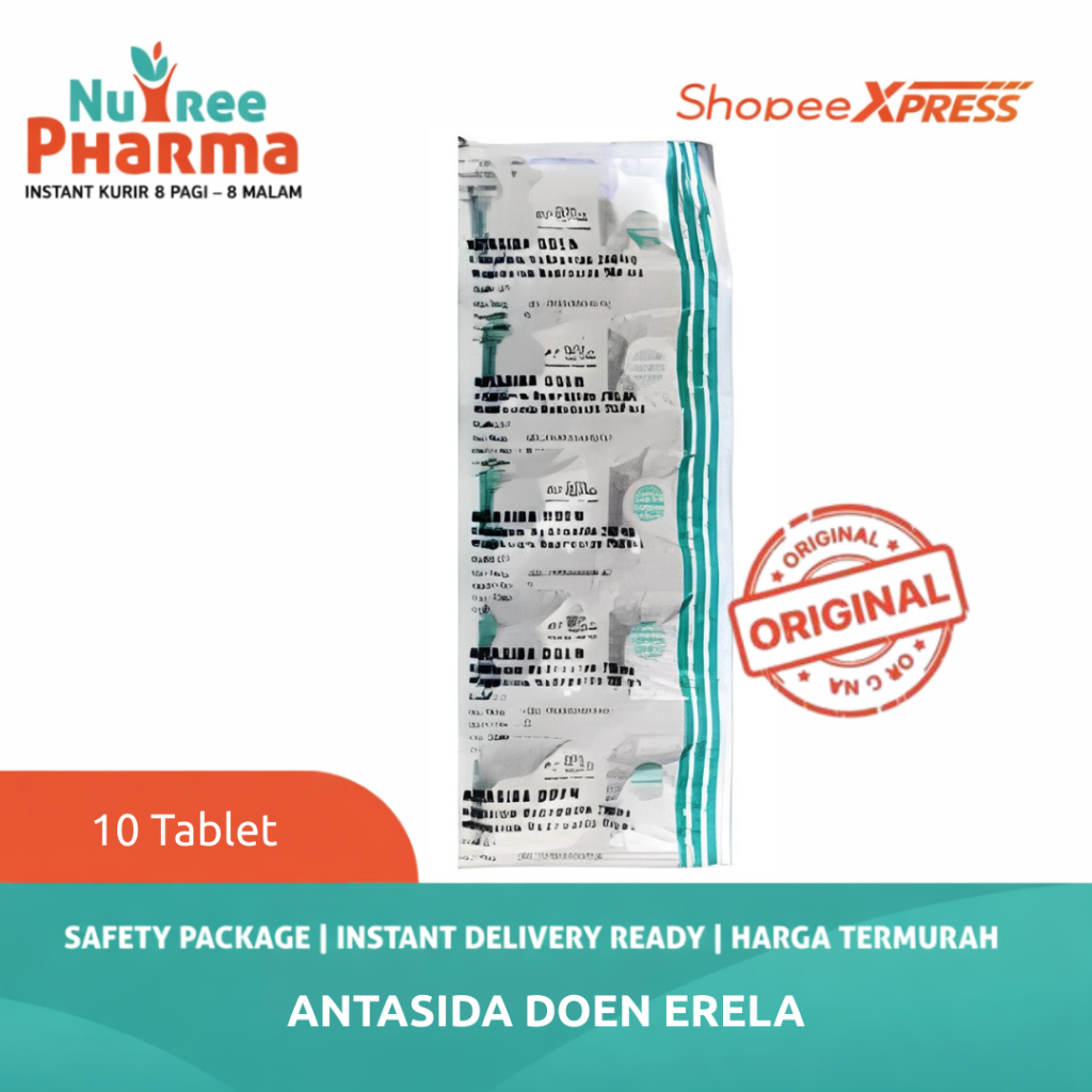 Antasida Doen Strip Erela Isi 10 Tablet - Mengobati Asam Lambung / Maag