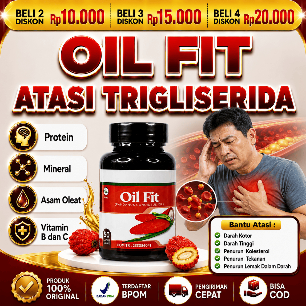 OIL FIT Obat Penurun Trigliserida Lemak Dalam Darah Kolesterol Tekanan Darah Tinggi Darah Kotor