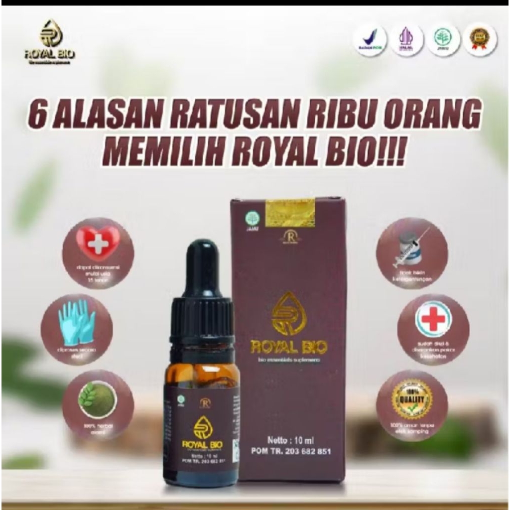 Obat Tetes Herbal Royal Bio 10ml - Membantu Hipertensi, Kolesterol, dan Asam Lambung