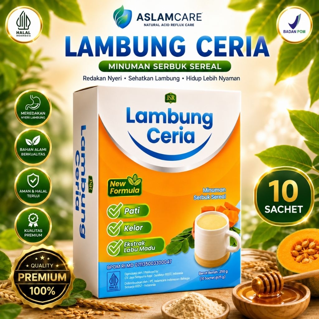 Lambung Ceria JSR Original Isi 10 & 15 Sachet  | Herbal Maag GERD Asam Lambung Naik Mual Kembung Perut Perih | BPOM Halal