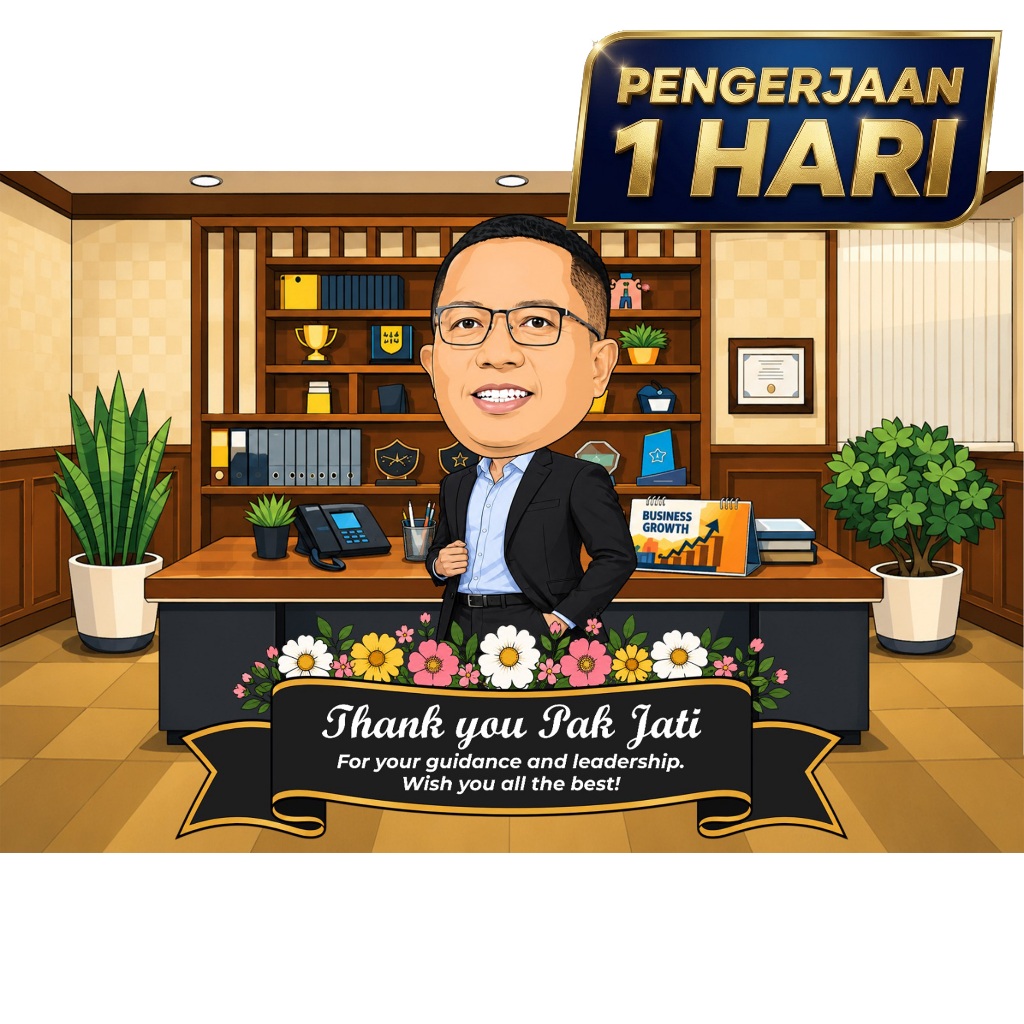 Jasa Karikatur Wajah Custom Digital | Kado Wisuda Ulang Tahun Pernikahan Farewell | ID Karikatur