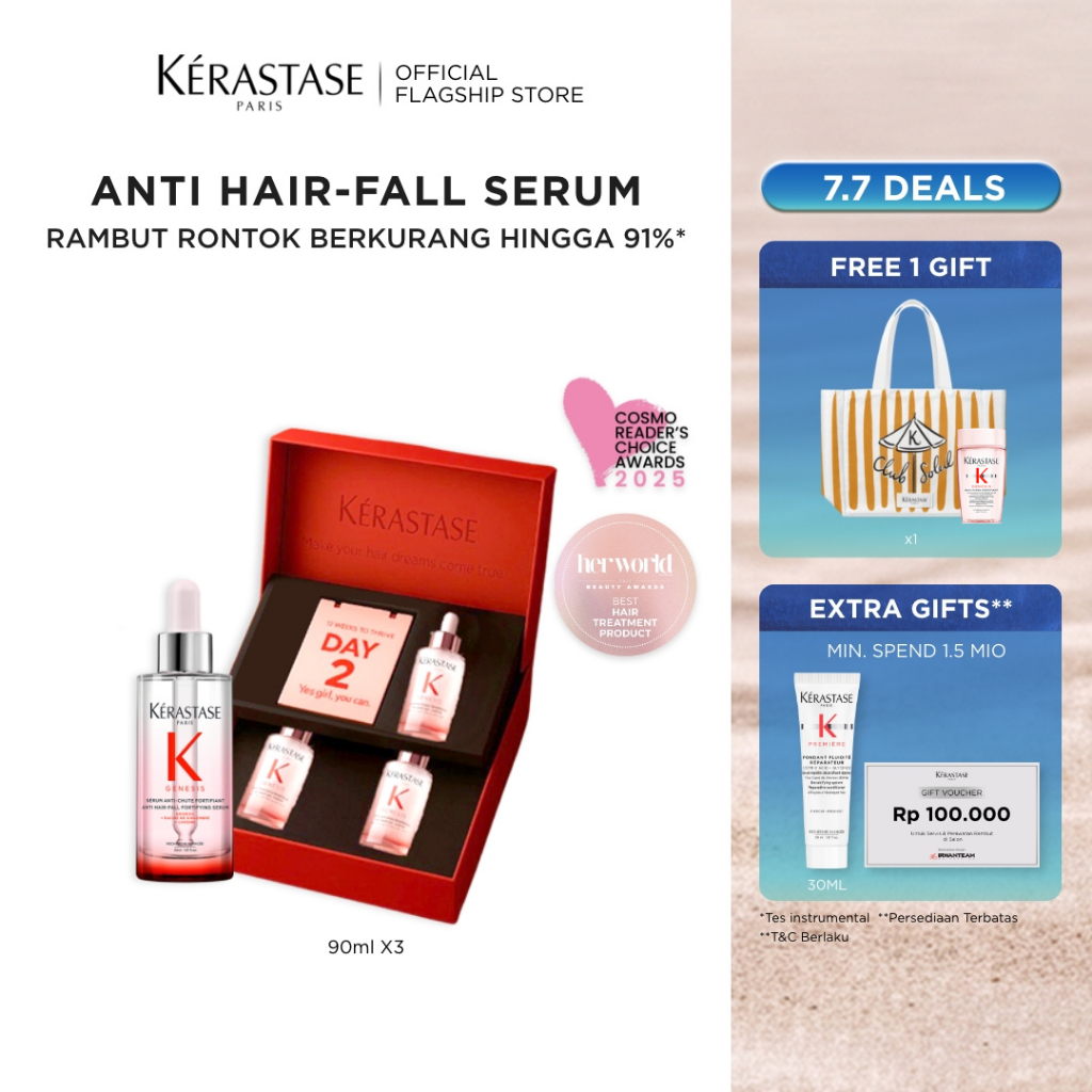 Jual [NO MORE HAIRFALL] Kerastase Exclusive Bundle 3x Genesis Serum ...