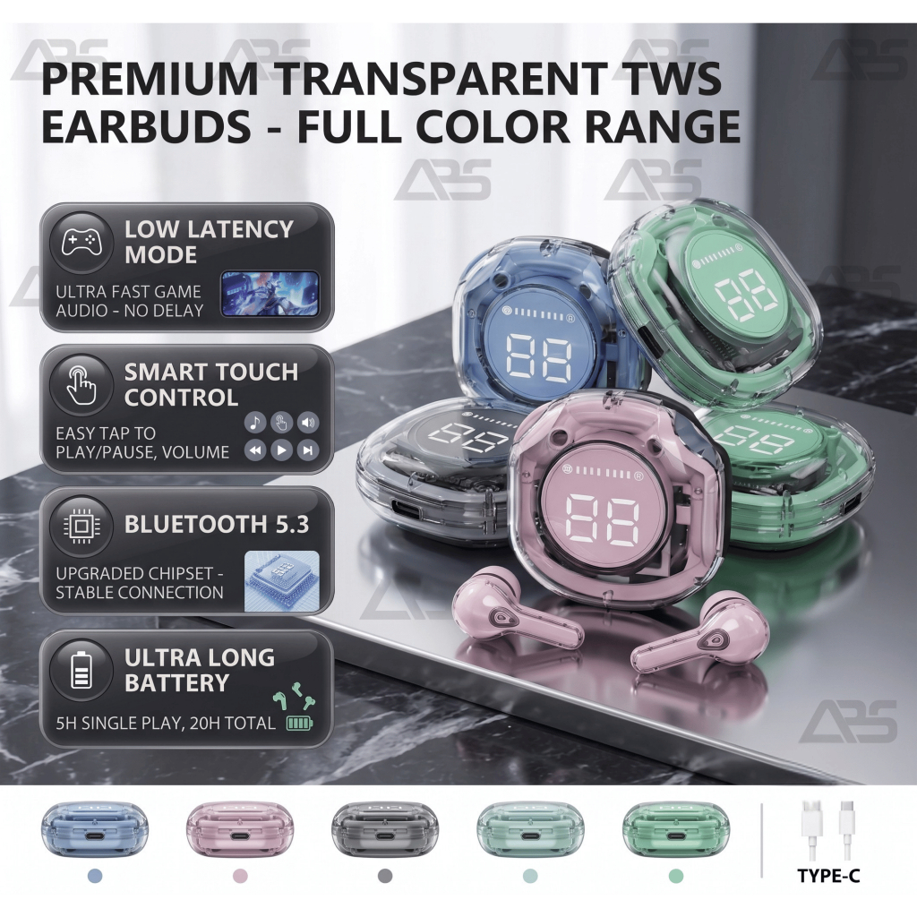 Headset Bluetooth TWS AIR 39 In Ear Bluetooth 5.3 Gaming Music Sports Headset Stereo Nirkabel Kualitas Tinggi Low Latency Super Long Battery Life Dengan Mic HD Call Headphone