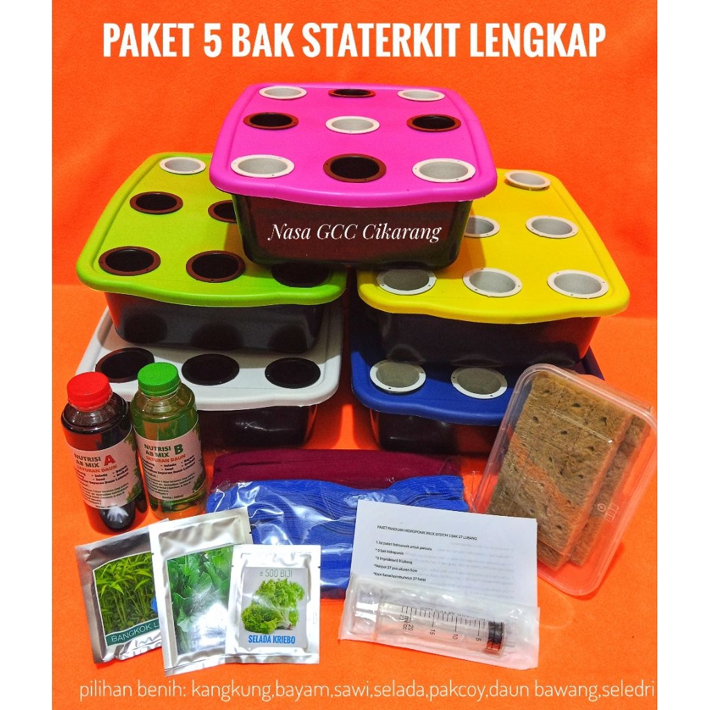 PAKET LENGKAP STATERKIT 5 BAK HIDROPONIK KODE O5