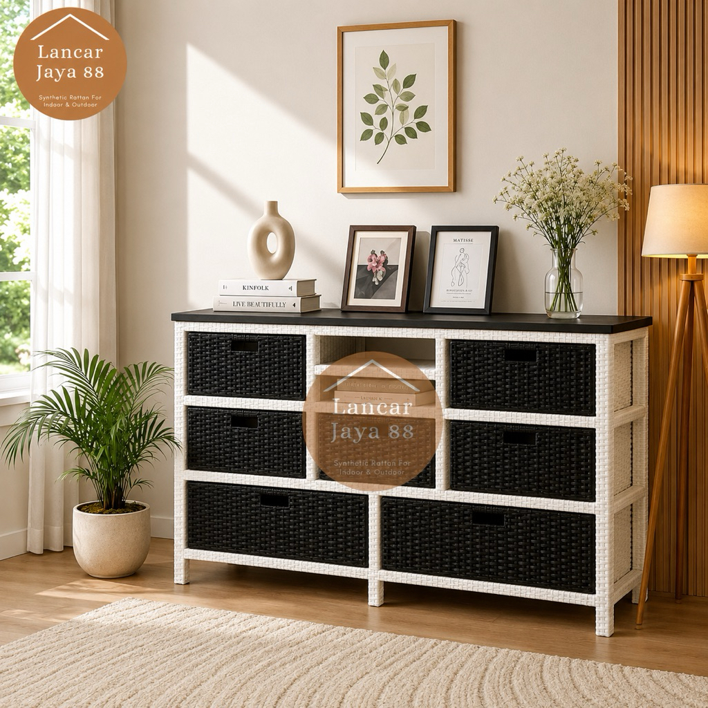Jual Lemari Laci Rotan Sintetis 7 Drawer Minimalis | Shopee Indonesia
