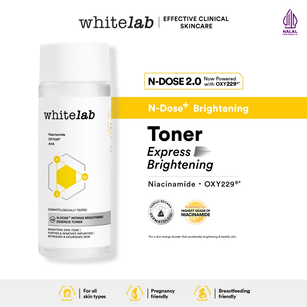 Whitelab Brightening Essence Toner - Pencerah Wajah Anti Kusam & Melembapkan N-Dose+ 2.0