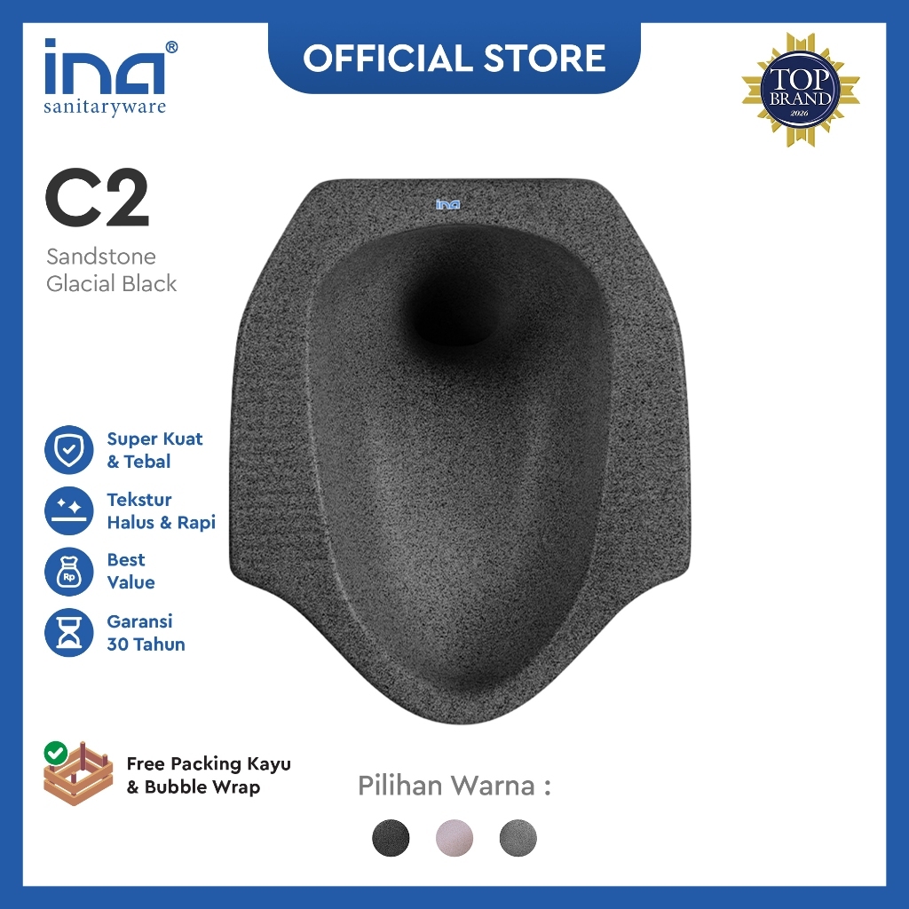 Kloset Jongkok Series Sandstone Glacial Black INA 1 pcs | Closet Jongkok Squatting Toilet