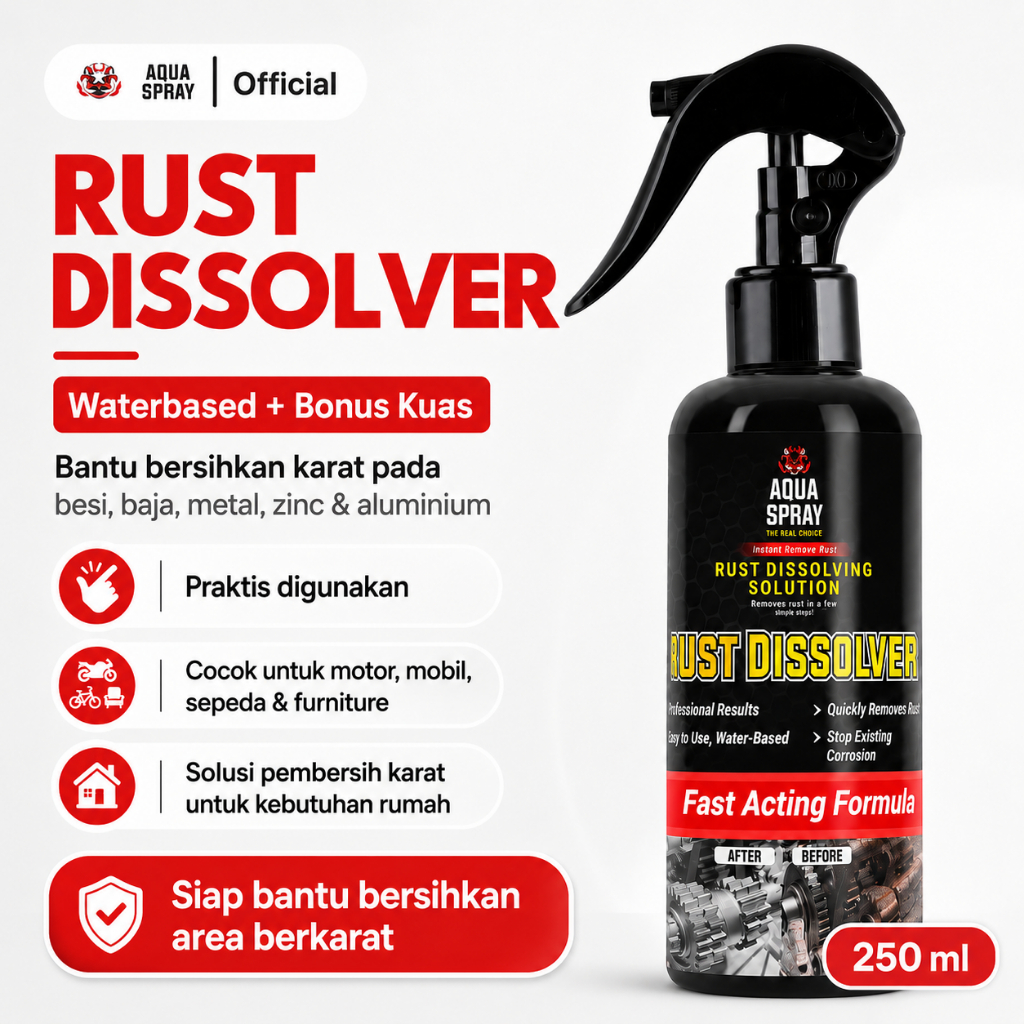 Jual Aqua Spray | Rust Dissolver 500ml | Penghilang Karat Besi Rust ...