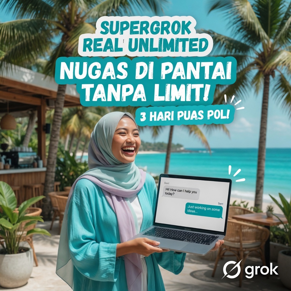 Grok AI Premium SuperGrok Real Unlimited Termurah Anti Limit Garansi Full 3 Hari