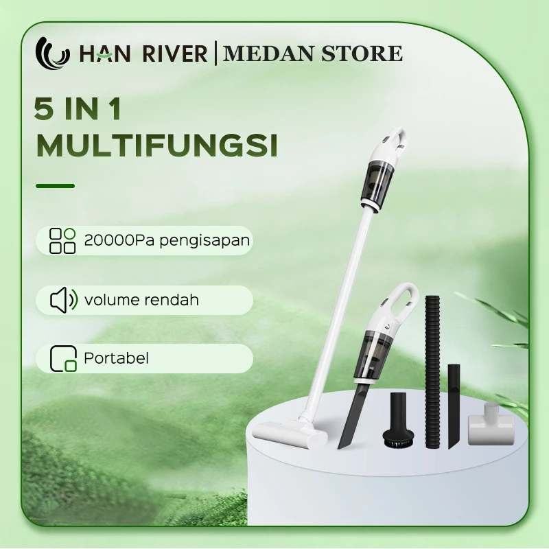 [Dikirim dari Medan]HAN RIVER Vacuum Cleaner Penyedot Debu 5 IN 1 Cordless Portable 20000Pa - foto 1