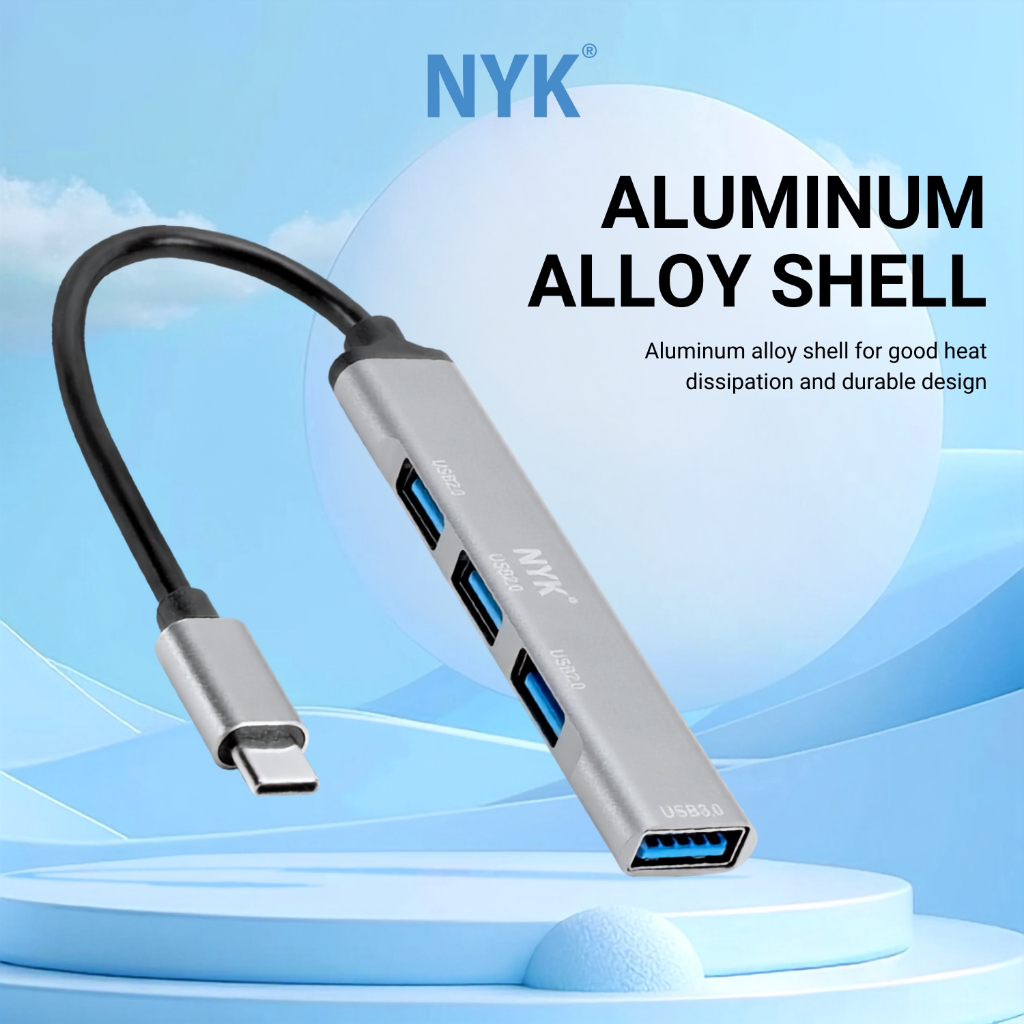 NYK USB Hub 4 Port 3.0 V7 – Type C OTG, High Speed Transfer, Plug & Play COD HUB bergaransi Docking Station Data transfer Mobile phone macbook android (5)