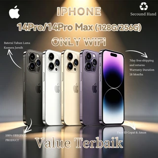 IPhone 14 Pro/Pro Max Wifi Only HP Original 128GB/256GB ip 14 Pro Second Fullset Second Handphone Garansi 2 Bulan 99% Senod Good Conditions Jaminan Kualitas Dan Layanan Purna Jual Yang Andal
