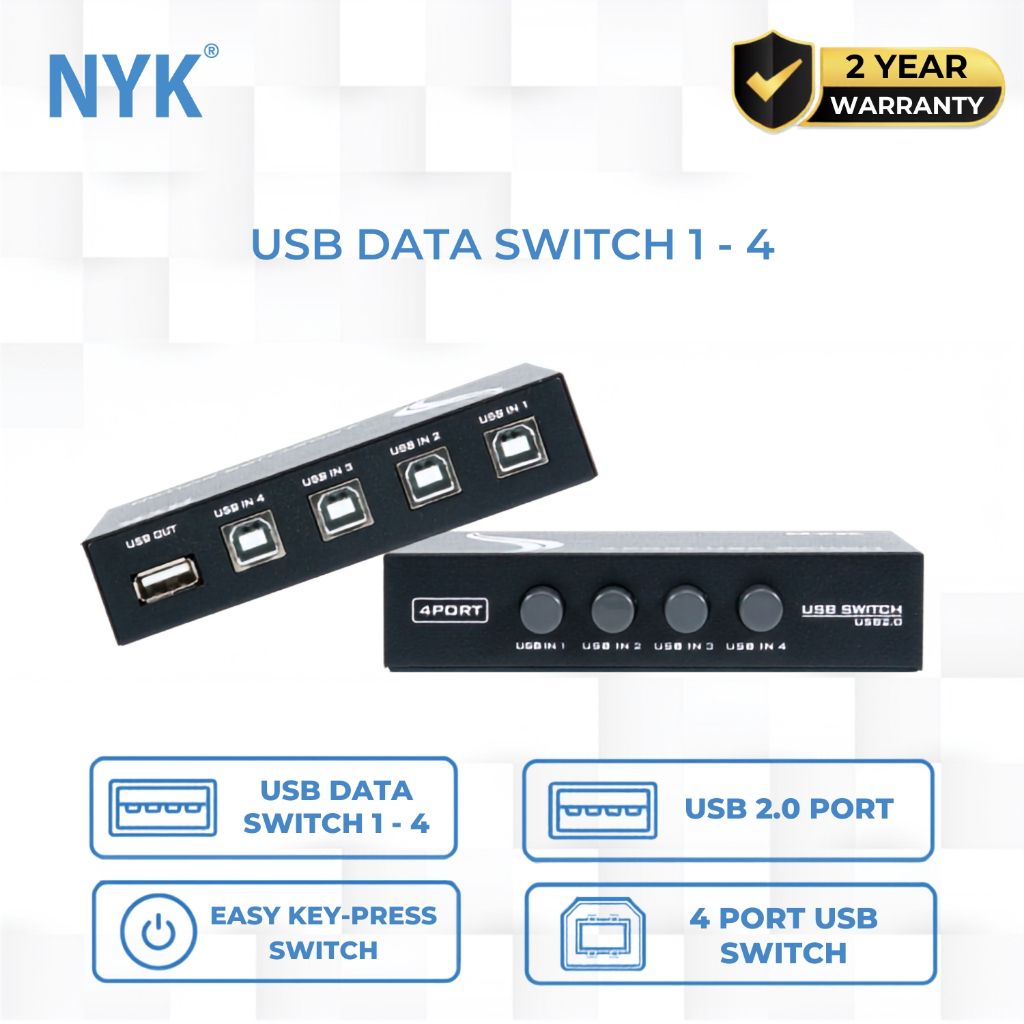 NYK USB HUB V2.0 Data Switch Printer 1-4 port COD HUB bergaransi Docking Station Data transfer Mobile phone macbook android iphone ipad tab MHL