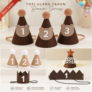 Jual Topi Ulang Tahun Anak Birthday Hat Baby Bear Angka 1 2 3 Mahkota ...