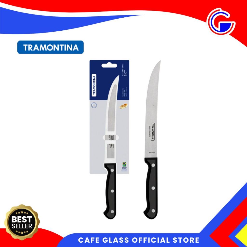 Pisau Daging- Pisau Tramontina Gagang Hitam-Pisau Carving/Slicing Knife
