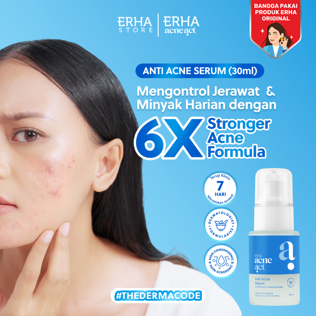 ERHA Acneact Anti Acne Serum 30ml - Serum Kulit Minyak dan Jerawat | Salicylic Acid | Niacinamide