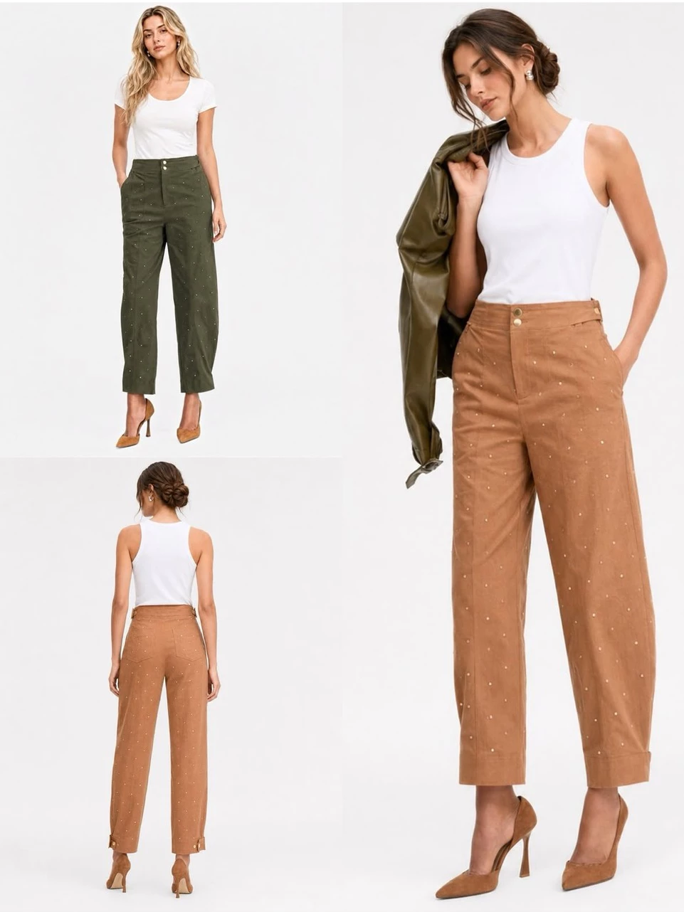 Celana Panjang Wanita INC Women's Studded Tapered Pants - 3014