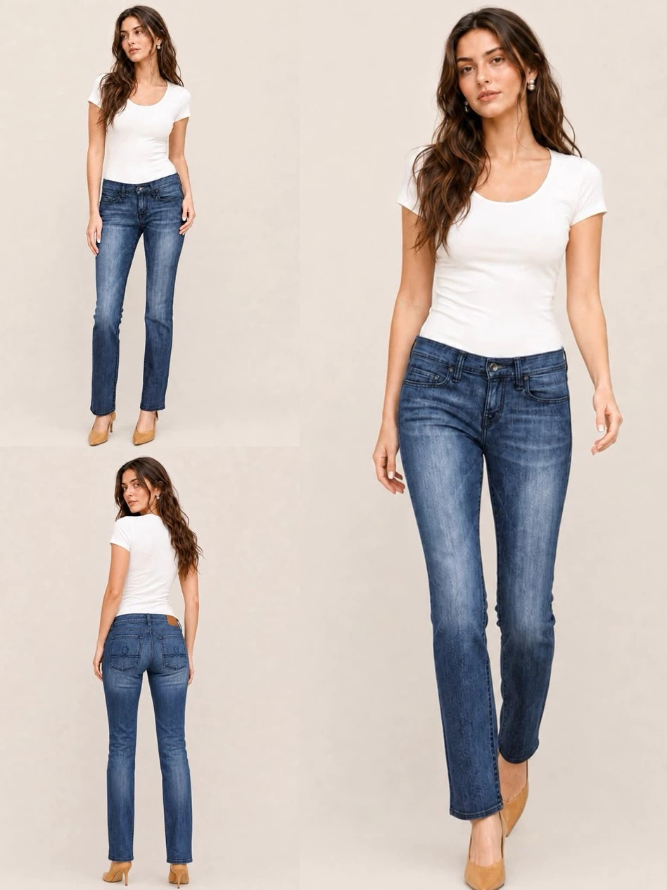 Celana Jins Wanita Bahan Denim Stretch LB Women's Sofia Straight Jeans - 3038