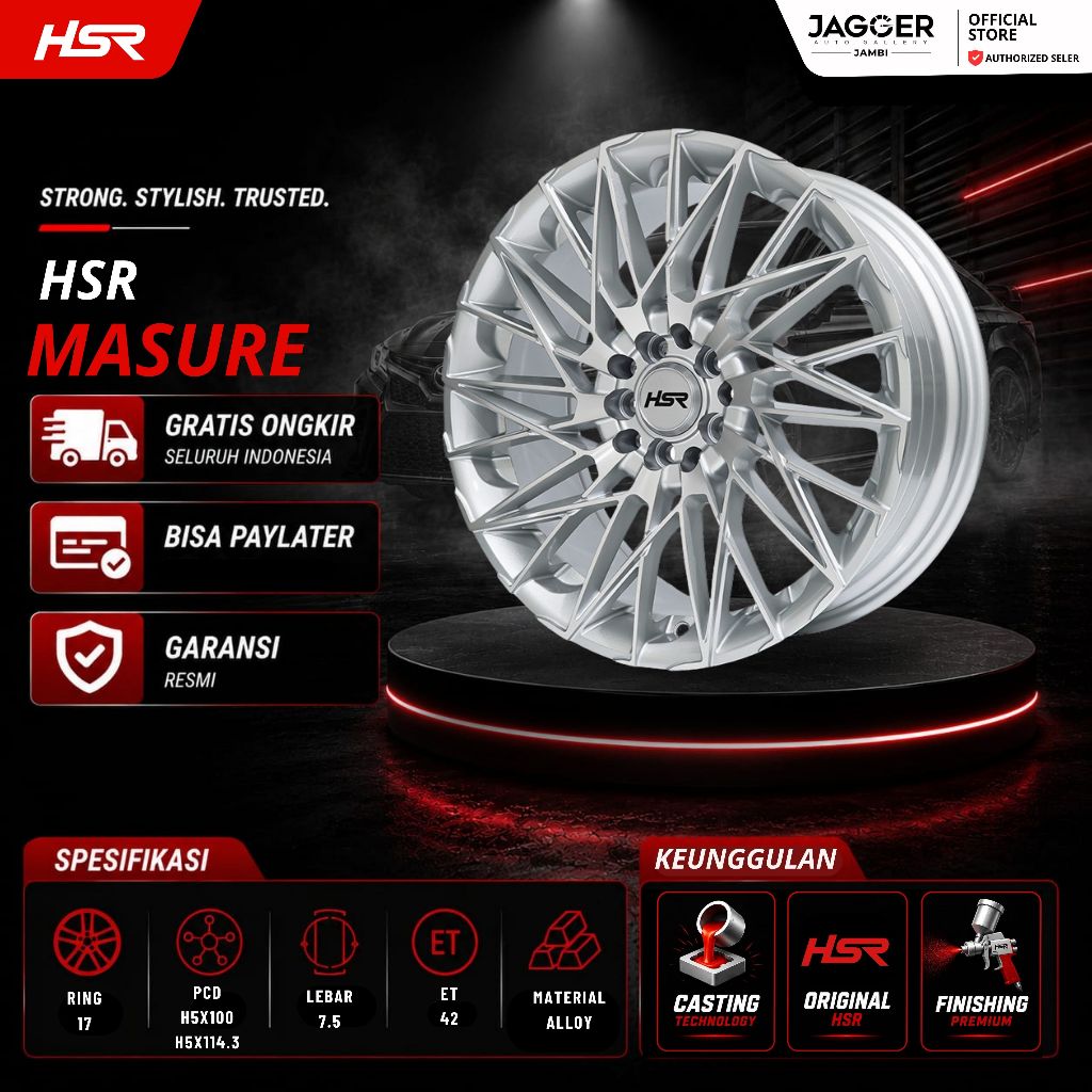 Jual Velg HSR MASURE Ring 17 R17 H10X108-114,3 ET45 RBMF Jaecoo Innova ...