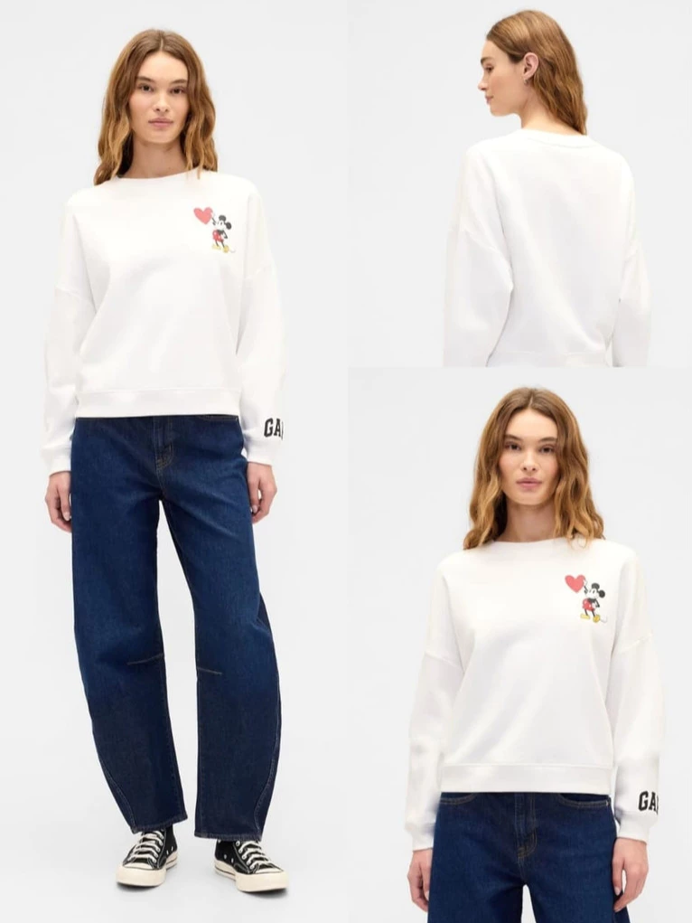 Sweater Crewneck Wanita GP Mickey Sweet Heart Sweatshirt - 3121