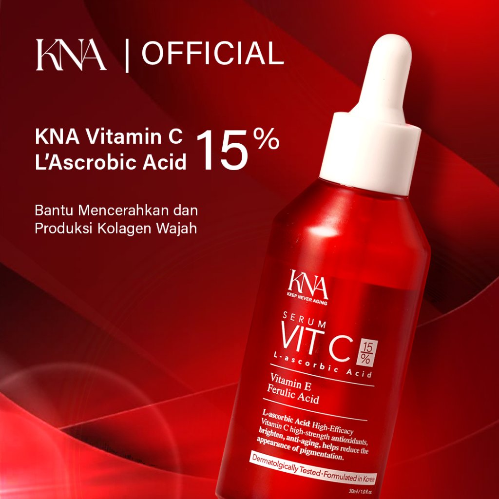 KNA Keep Never Aging L-Ascorbic Acid Vitamin C Serum 15% + Vit E + Ferulic Acid | Anti-Aging, Brightening, Antioxidant Serum