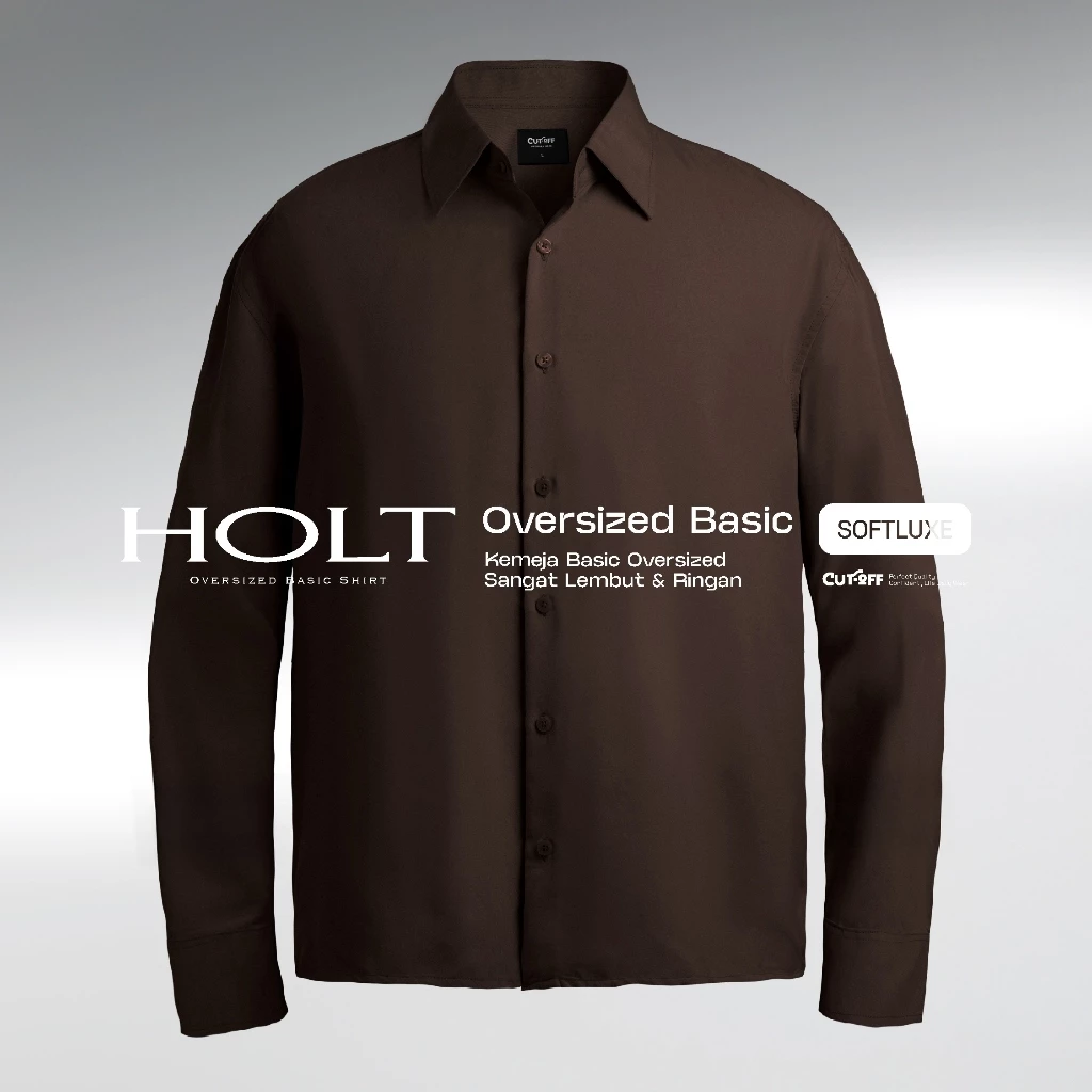 CUTOFF Holt Oversized Basic Shirt Kemeja Oversize Pria Polos Lengan Panjang