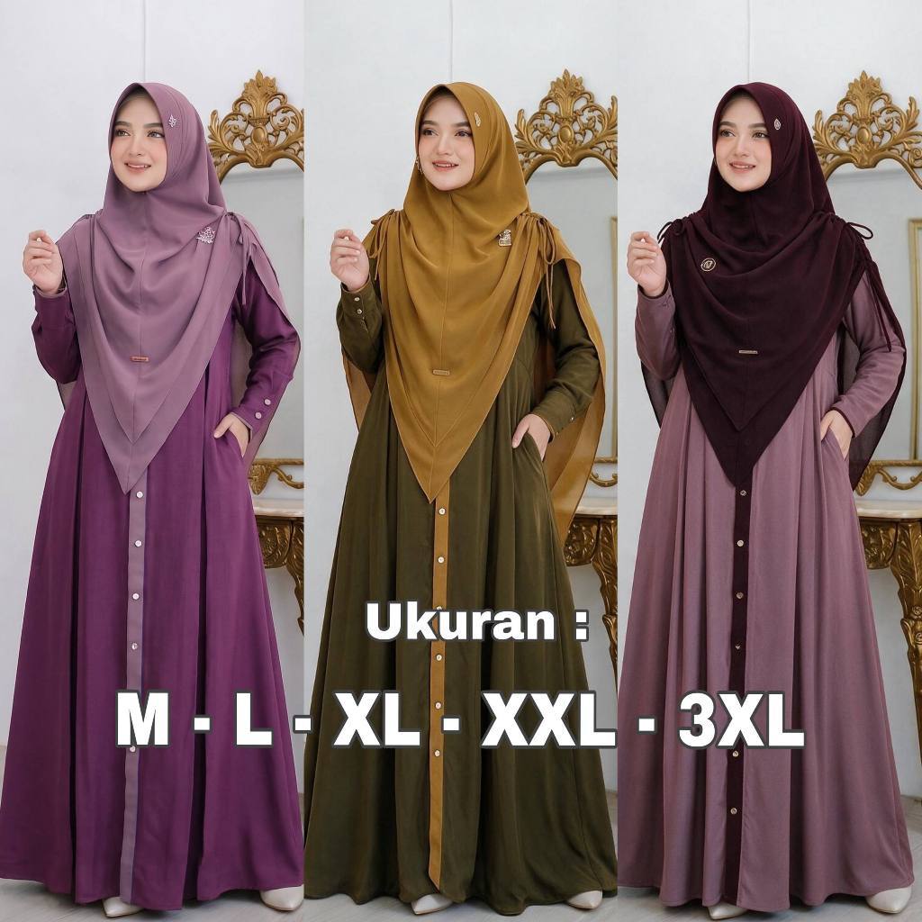 Tampil Anggun dan Nyaman dengan Gamis Baity Syar'i Set Khimar dari Lahija Collection