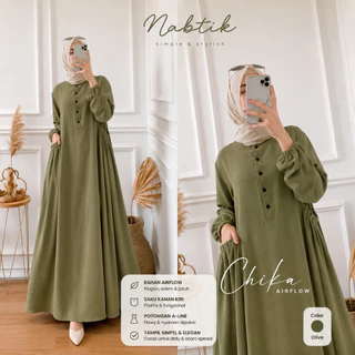 Gamis Wanita Cika Crinkle Airflow Premium Bahan Nyaman dan Elegan