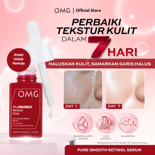 OMG Oh My Glow 1% Ultra-Pro Retinol Cica Pure Smooth Retinol Serum 17 ml - Menghaluskan Kulit, Mencerahkan, Mengurangi Jerawat