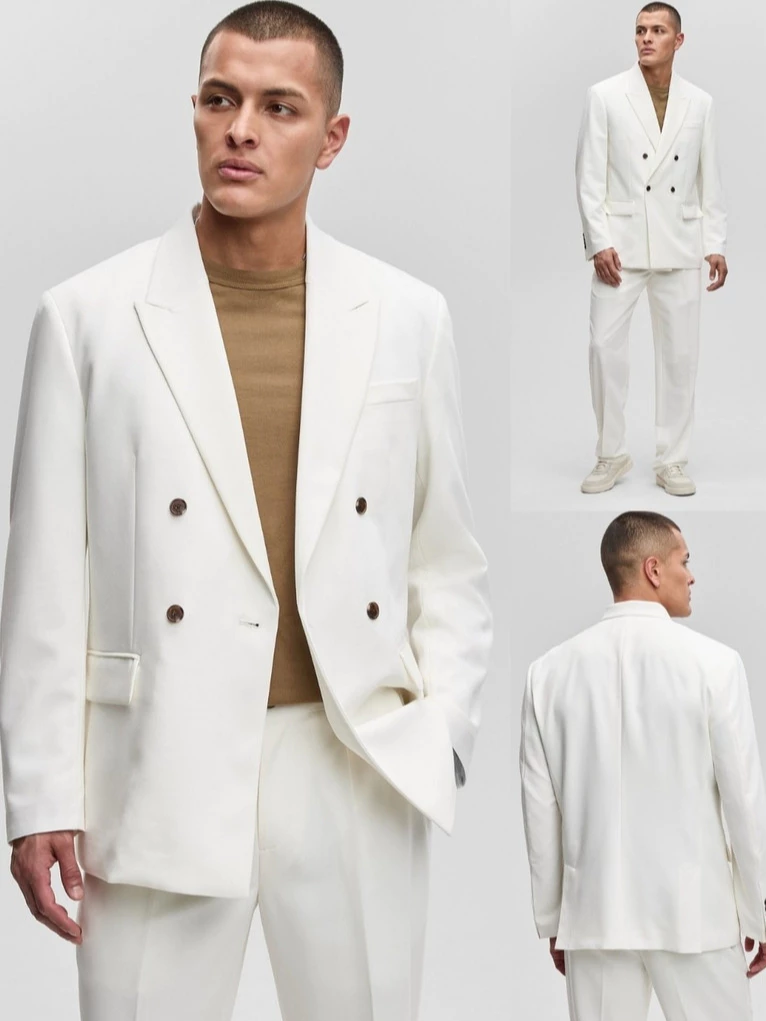 Blazer Formal Pria MO Relaxed-Fit Double Breasted Blazer - 3150