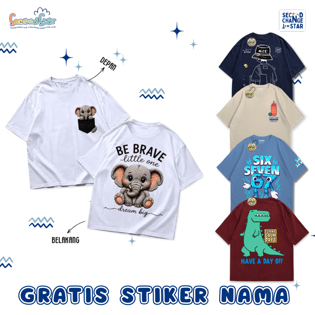 Kaos Anak Motif Six Seven + Free Stiker Nama - SIX SEVEN