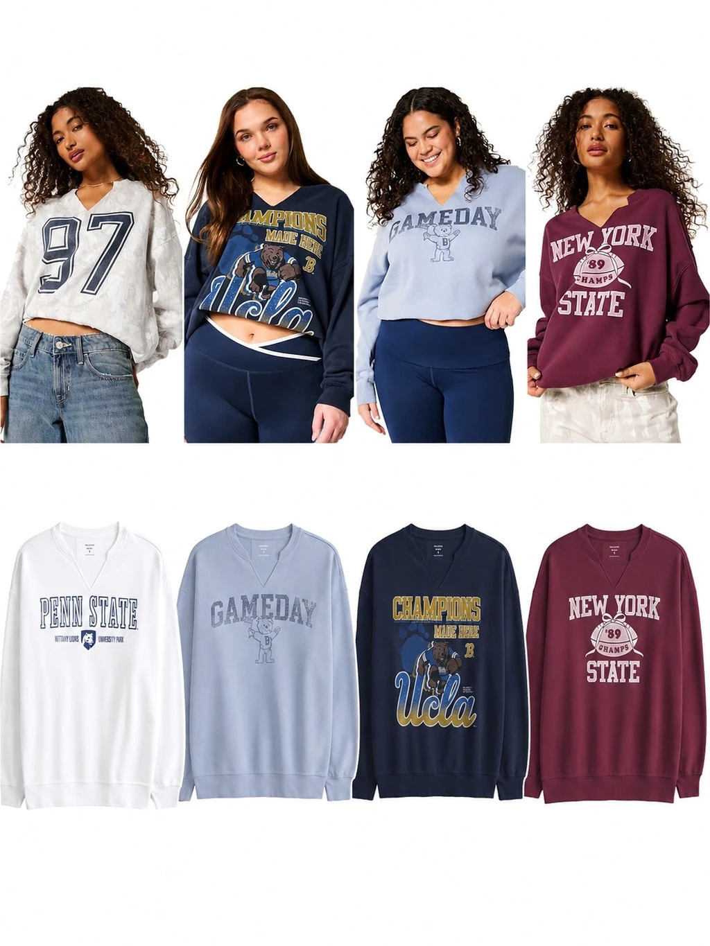 HLS Oversized Graphic Notch-Neck Sweatshirt - 2626