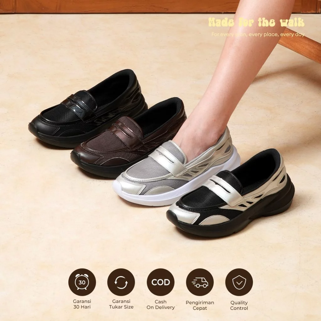 WINOD - Rachi Sepatu Wanita Casual Sporty Sneakers Look Slip On