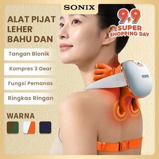 SONIX Alat Pijat Elektrik Multifungsi Portabel SMS03 Tangan Bionik Massager Pemanas Leher Pundak dan Punggung 3 Level Kekuatan Pijatan Tangan Pijat Simulasi