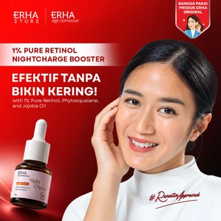 ERHA Age Corrector 1% Pure Retinol Night Charge Booster HYDRATING PURE RETINOL | Booster Awet Muda | Jojoba Oil | Phytosqualane | Melembabkan | Mengurangi Kerutan Garis Halus Keriput | Mencerahkan | Kencang Cerah Plumpy Glowing