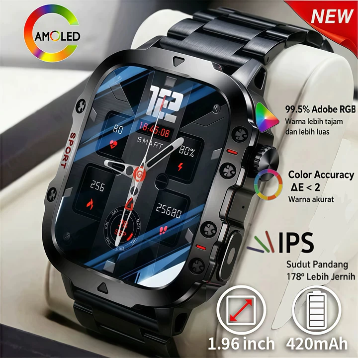 LIGE Jam Tangan Pintar Pria IP68 Bluetooth 5.1