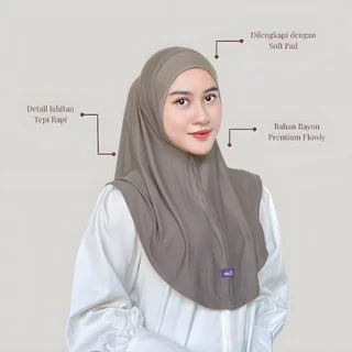 AIDA - Bergo Instan Rayon Mima Bergo Olahraga Non Pet Bahan Kaos Rayon Size M