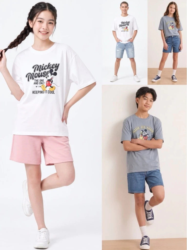 Kaos Lengan Pendek Anak Cewe Cowo PLH Kids Disn*y Loose-Fit Short-Sleeve Unisex T-Shirt - 3251