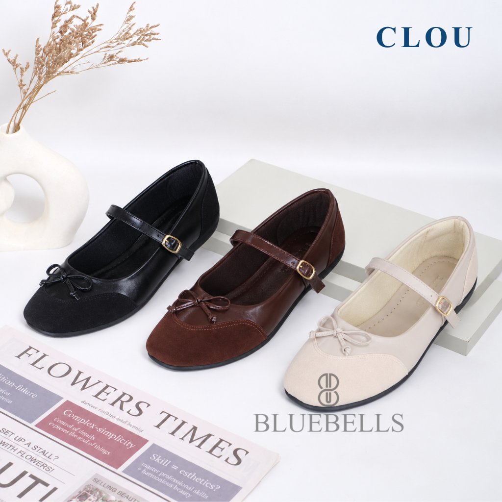 103. CLOU Flatshoes Wanita Kekinian Kuliahan Korean Style (Tersedia Size 37-40) | Shopee Indonesia