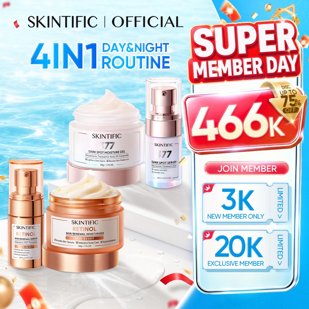 Skintific Day & Night Renew Set 4PCS Brightening Anti Aging